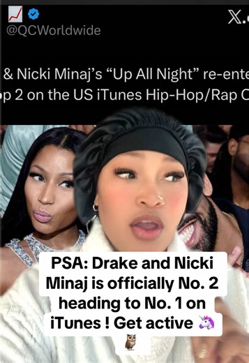 Wait… did the calendar glitch or are the GOATS just back on top?! 🦄💎 Up All Night is officially #2 ON ITUNES in 2025! The Barbz and OVO stans are really running the charts right now. 📈 If you aren’t at the Birthday Listening Party, you’re missing history. Real Young Money fans ONLY. 🥂✨ #nickiminaj #nickiminajedit #barbz #drake