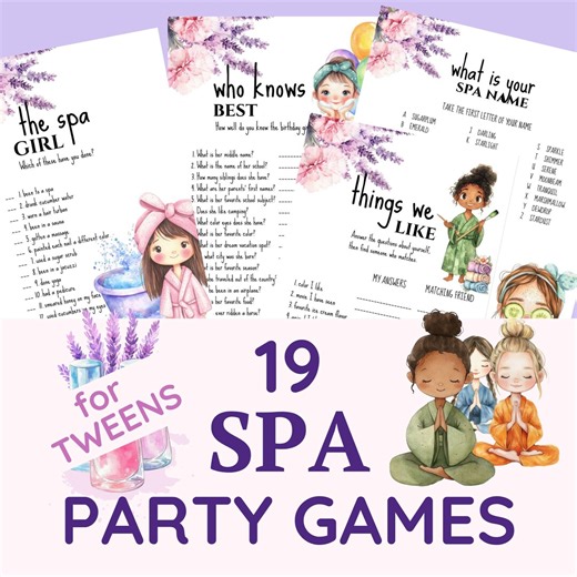 Spa Party Games for Kids | Slumber Party | Sleepover Games | Tween Party Games | Birthday Games | What's Your Spa Name | Nail Polish Game - Etsy