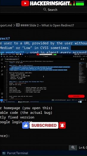 Open Redirect Vulnerability: How Hackers Steal Accounts & How to Fix It | #hackerinsight #linux