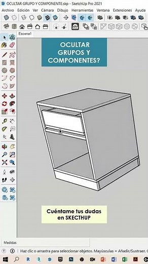 OCULTAR GRUPO Y COMPONENTE - SketchUp