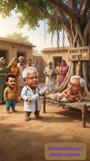 😂 लालू बने डाक्टर 🤣| Lalu Nitish Aur Khesari funny video #politicalcomedy #shorts #viral #pawansingh