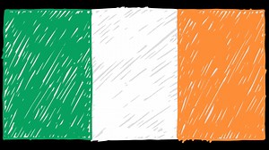 Baixar marcador de bandeira nacional da irlanda ou desenho a lápis vídeo de animação em loop gratuitamente