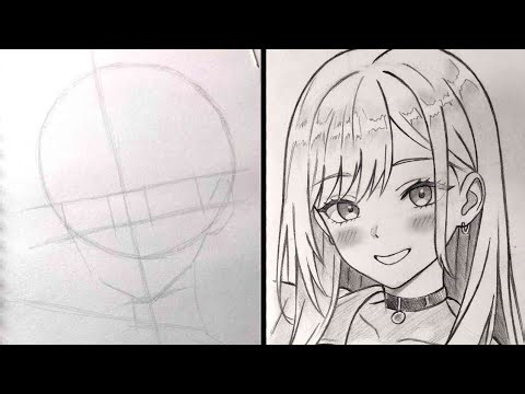 easy how to draw anime girl Marin Kitagawa | easy drawing for beginners