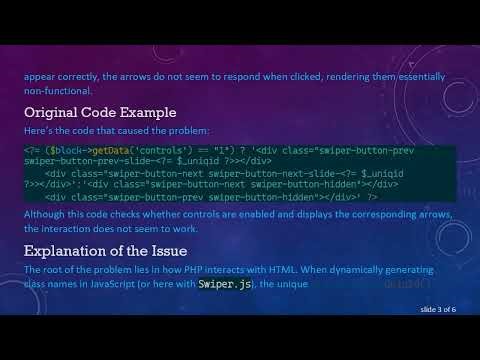 Calling PHP Block Inside Another Block in If Statement – Solving Swiper.js Control Arrow Issues