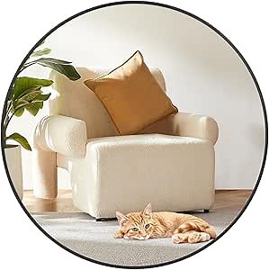 Round Mirror, 32 inch Round Bathroom Mirror for Over Sink, Black Metal Frame Round Wall Mirror, Circle Mirrors for Wall, Bathroom Vanity Mirror, Decorative Mirrors for Living Room, Bedroom, Entryway