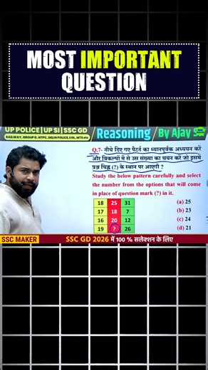 13K views · 329 reactions | “MOST IMPORTANT Reasoning Trick 2025-26  | हर Exam में आएगा ये सवाल” | SSC MAKER | Facebook