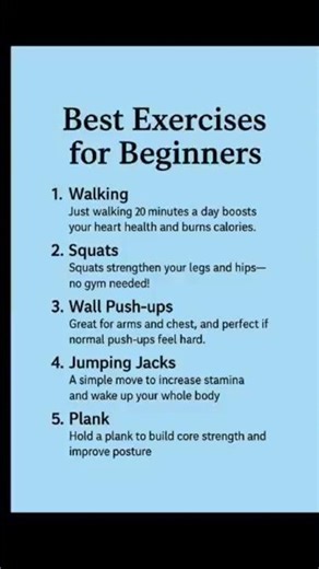 Best Exercises for Beginners | Simple Moves to Get Started 💪#BeginnerWorkout#FitnessForBeginners