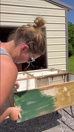 Transformed a 1920s hoosier cabinet with fresh paint
