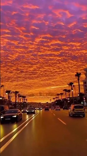 Red Clouds at Sunset – Nature’s Evening Masterpiece 🌅☁️❤️ #nature #sunset #shorts