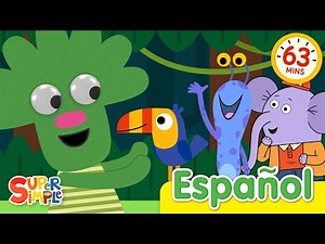 Caminando Por La Selva Y Más Canciones Infantiles | Naturaleza y Animales | Super Simple Español