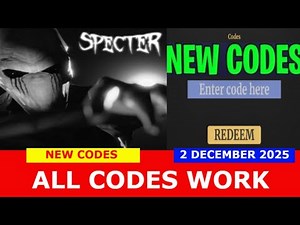 *NEW SPECTER CODES* [🛎️MOTEL] SPECTER ROBLOX | ALL CODES | December 2, 2025