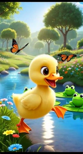 Little Duck Swims in the Pond