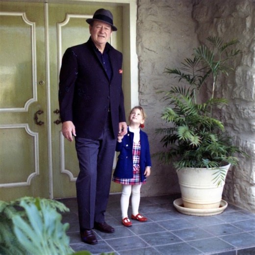 John Wayne holds his daughter Marisa's hand on her first day of school 💕 Such a precious memory | The True Grit Man Forever