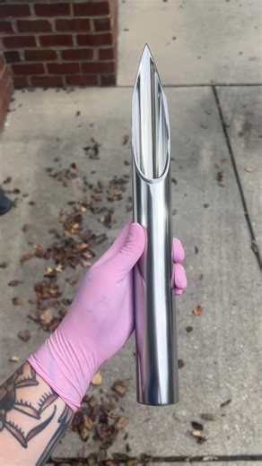 Giant piercing needle 😍 made by @Valleycraftblades #piercing #piercingtok #bodypiercing #needle