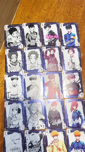 full look at all 54 blue lock playing cards #bluelock #bluelockcards #michaelkaiser #rinitoshi #fyp