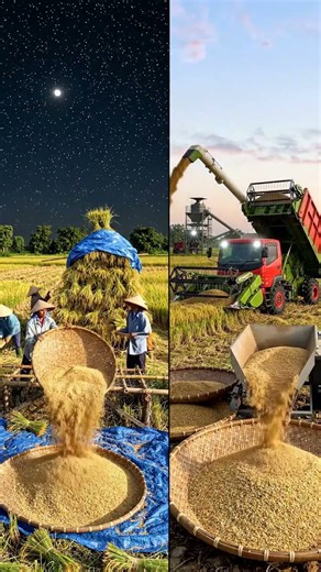 The Incredible Process of Harvesting Rice #agriculture #shorts #farming