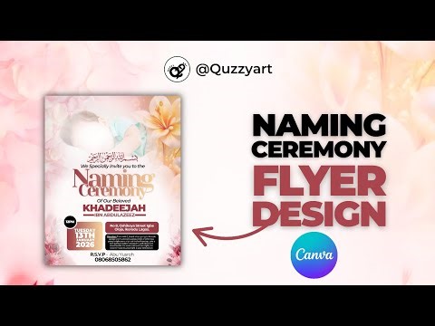 Design Naming Ceremony Flyer on Canva with Phone