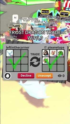 FROST DRAGON TRADE!❄️🤩 #adoptmetrading #adoptmetrades #adoptmepets #adoptmegiveaway #dreampet