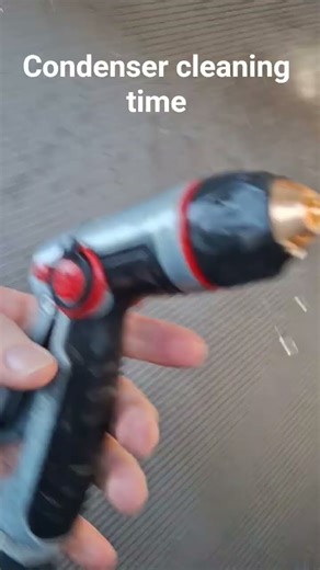 Cleaning an air-cooled chiller condenser. #maintenance #hvac