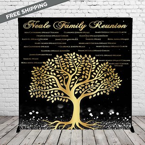 Family Reunion Backdrop Reunion Step and Repeat for Family Celebrations Family Tree Step Repeat Black and Gold Backdrop Family Tree Banner - Etsy