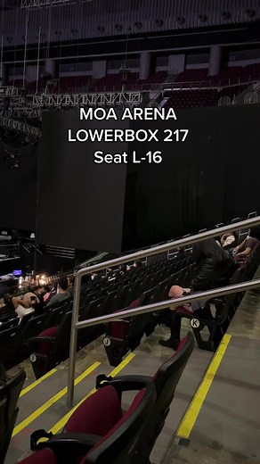 Hey concert goers, this is the view from MOA ARENA LOWERBOX 217 Seat L-16 #moaarenaview #lowerbox217 #moaarena
