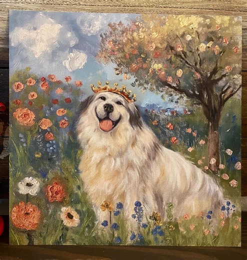 Great Pyrenees With Crown Giclee Fine Art Print - Etsy