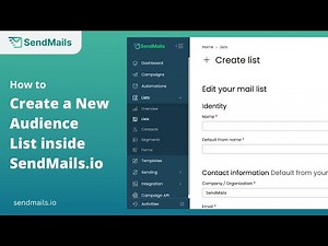 How to Create a New Audience List | SendMails.io