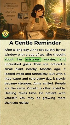 A Gentle Reminder 💛| English Reading and Listening Practice #Learnenglish #englishpractice