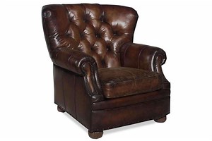 Gleason Large Tufted Leather Club Chair - Oversize Leather Chair