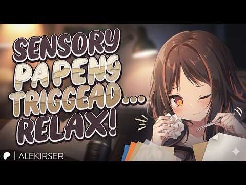 ASMR Paper Crinkle & Rustling Triggers for Deep Sleep 🌧️ No Talking Anime #asmr