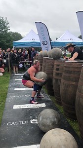 NEW WORLD RECORD!!! Donna Moore from North Yorkshire, England, has become "Queen of Stones" having loaded seven of The Ardblair Stones in a new World Record time of 42.44 seconds at Donald Dinnie Day on Sunday 4th August 2019. The seventh stone weighs 118kg/260lbs and the barrels are a height of 132cm/52inches. Congratulations Donna! Donna is a British Strongwoman and winner of the 2016 & 2017 World’s Strongest Woman competition. The former World Record Holder for The Ardblair Stones is Leigh Ho