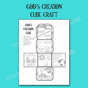God's Days of Creation Coloring Cube Craft: Sunday School Activity (PDF Download) - Etsy