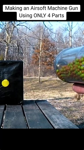 Making an Airsoft Machine Gun Using ONLY 4 Parts #DIYBuilds #CreativeBuilds #Science
