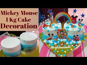 Mickey Mouse Cake Decoration Full Tutorial.Easy For Beginners