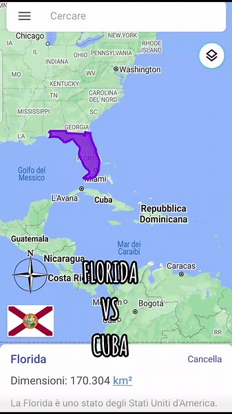 Cuba Size Compared to Florida