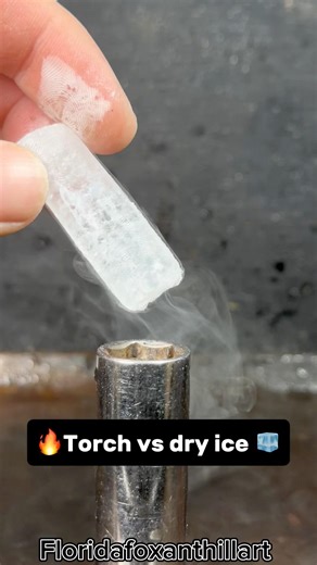 🔥Torch vs dry ice 🧊#Satisfying #Experiment #Science #ASMR