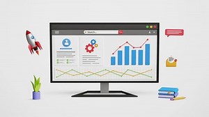 数据管理系统、数据分析、KPI图形仪表板。财务统计、业务运营和销售数据，分析绩效和洞察力报告。4K 3D动画 库存影片视频（100% 免版税）3718999753 | Shutterstock