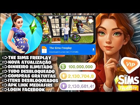 ATUALIZADO, THE SIMS FREEPLAY DINHEIRO INFINITO, VIP 15 + RECURSOS INFINITOS