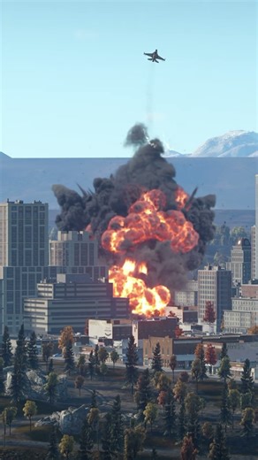 Fighter Jet Launches Massive City Explosion Caught
