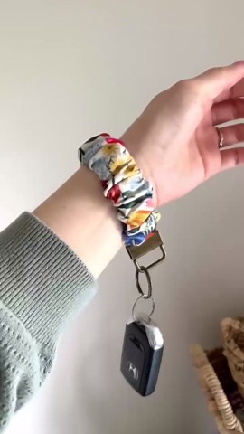 Scrunchie Keychain Floral, Key Fob Keychain, Scrunchie Keychain, Floral Wristlet Keychain, Cute Keychain Wristlets, Cottagecore Keychain - Etsy