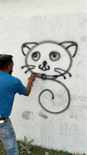 Draw cute cat using S #art #shorts