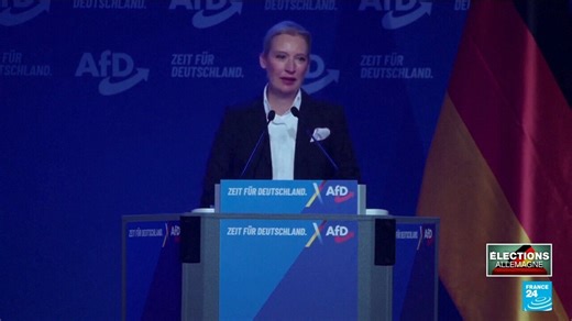 250K views · 2.6K reactions |  En couple avec une femme d’origine étrangère, la cheffe de file de l’#AfD assume pourtant une rhétorique ­­anti-immigration et convoque des références au IIIᵉ Reich. Un positionnement qui lui vaut d’être adoubée par Elon #Musk et le vice-président américain J. D. Vance | FRANCE 24 | Facebook