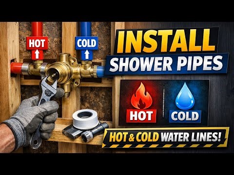 How to Install Hot and Cold Water Pipes for a Shower | Plumbing Guide for Beginners #viral #fyp