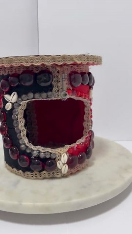 Handcrafted Elegua House Miniature, Red & Black Orisha Shrine - Etsy