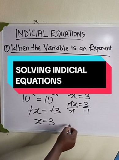 SOLVING INDICIAL EQUATIONS #maths #agbanimathsacademy #equation #indices