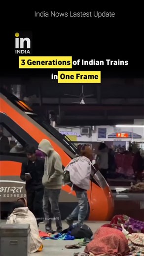 IndiaNows.In 🇮🇳 on Instagram: "🚨Follow (us) @INDIANOWS.IN for more! 🚂Viral Video Captures 3 Generations of Indian Trains in One Frame, A stunning video capturing the evolution of Indian Railways in a single frame has gone viral, showcasing a “race” between three distinct generations of trains: a smoking Diesel locomotive, a powerful Electric engine, and the ultra-modern Vande Bharat Express. The clip, often captioned “The Evolution of Speed” or “3 Generations,” typically shows a parallel run