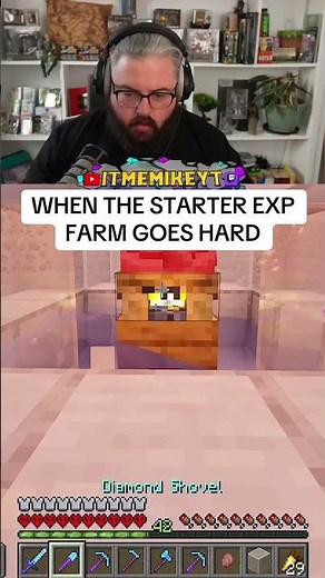 Starter Exp farm Blows Mikes mind! #minecraft #minecraftclips