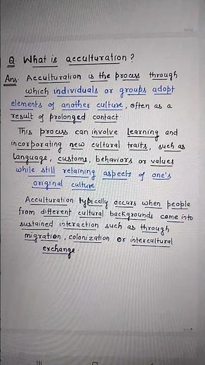 What is ACCULTURATION ? Class -11 SOCIOLOGY Ch.4 Culture
