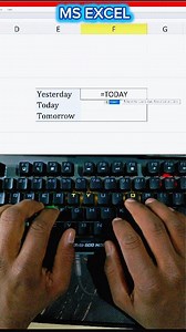 Get Today, Yesterday & Tomorrow's Date in Excel with One Formula - You'll Love This Trick! #MSWordTips #KeyboardShortcuts #ASMRKeyboard #OfficeHacks #WordTricks #ExcelTutorial #ExcelTricksAndTips #ExcelFormula #ProductivityHacks #computer #treding #viral #shorts #fypシ Yes, you can get all three dates-today, yesterday, and tomorrow-using just one simple Excel formula! | Haidar Ali