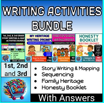 Writing Activities Bundle for Grades Kindergarten, 1st, 2nd, and 3rd Grade ELA